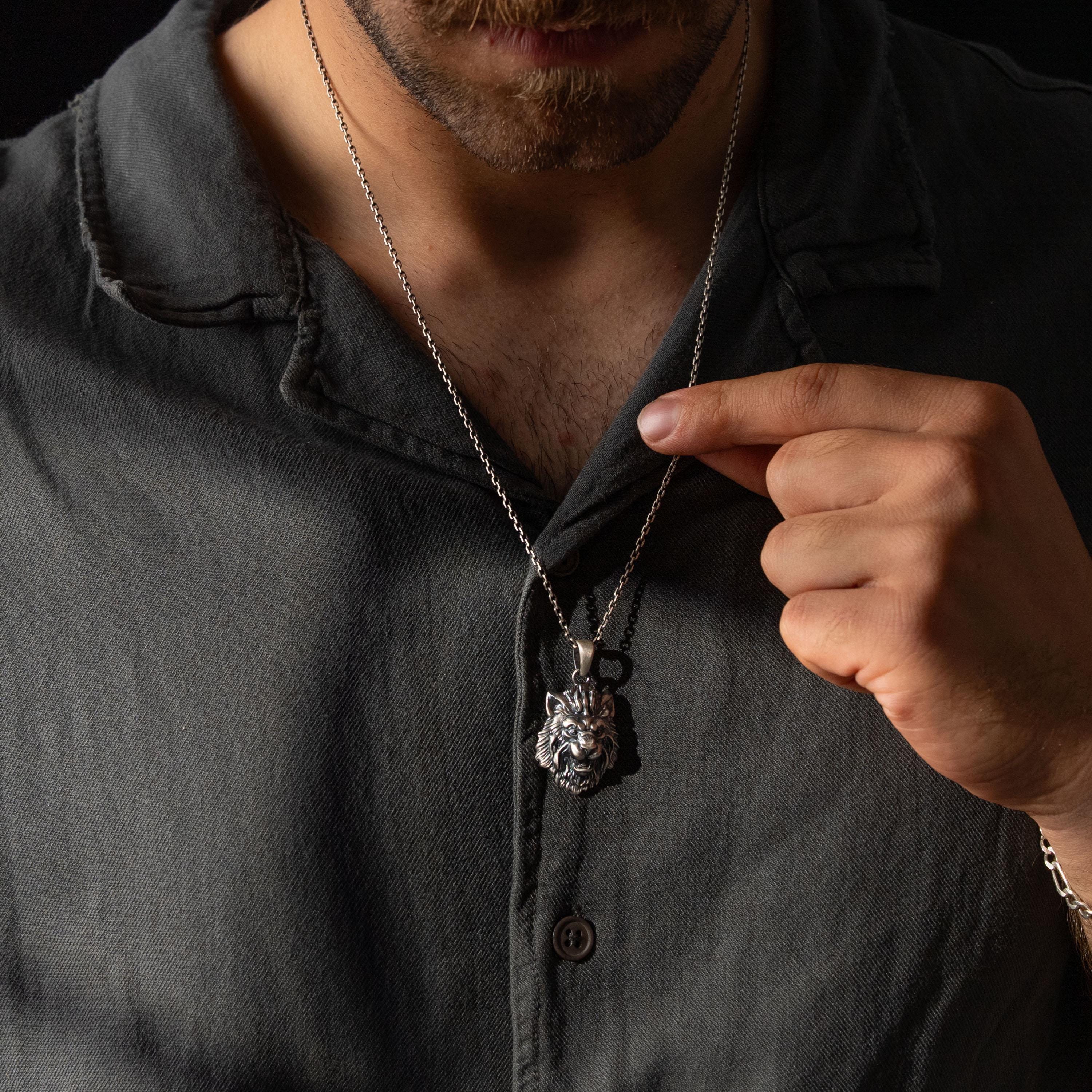 Lion Head 925 Sterling Silver Necklace