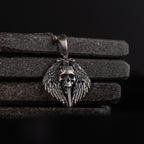 Gothic Skull Sword 925 Sterling Silver Pendant Necklace