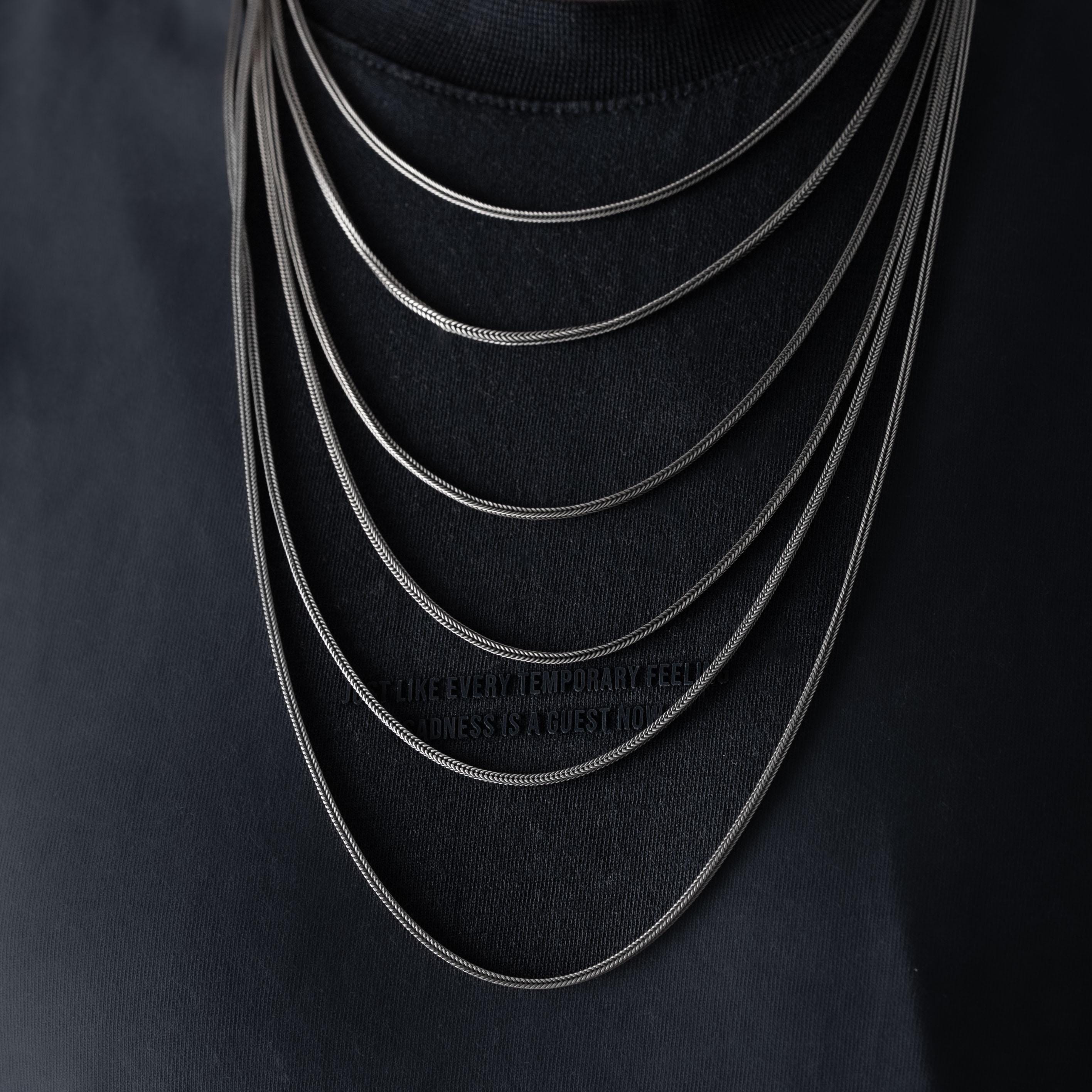 925 Sterling Silver Fox Tail Chain Necklace