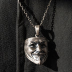 925 Sterling Silver Anonymous Mask Pendant Necklace