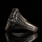 Viking Vegvisir Necklace & Helm of Awe Ring Set