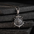 Unisex 925 Sterling Silver Compass & Anchor Jewelry Set