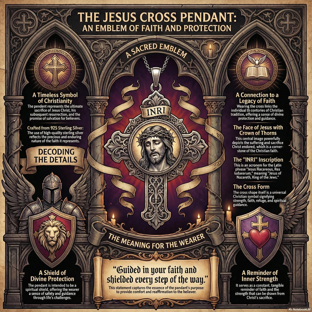 Jesus Cross 925 Sterling Silver Pendant Necklace