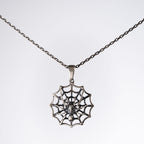 Spider Web 925 Sterling Silver Pendant Gothic Spider Necklace