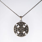 Celtic Knot Cross Handmade Sterling Silver Men Charm Necklace