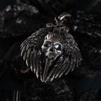 Gothic Skull Sword 925 Sterling Silver Pendant Necklace