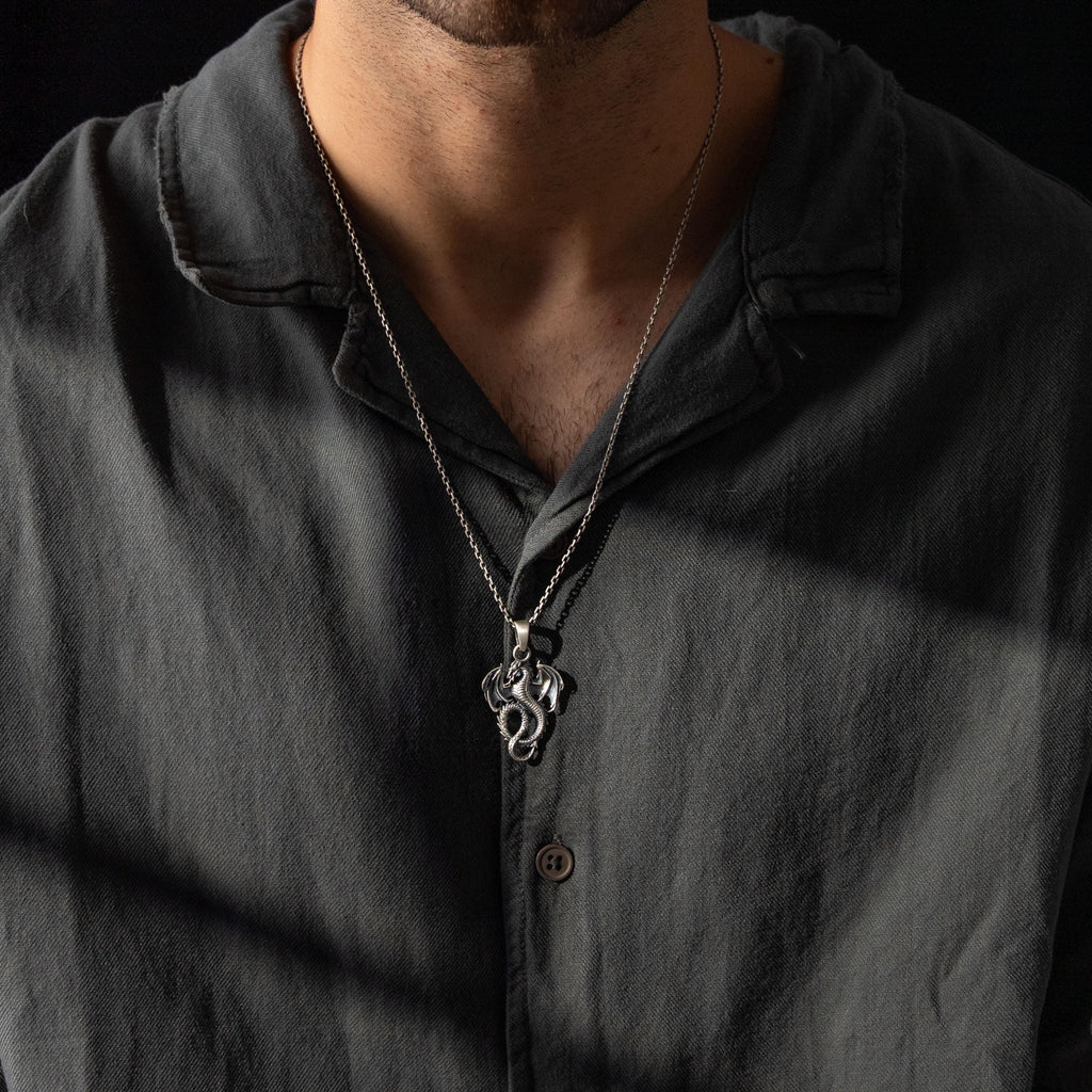 Dragon 925 Sterling Silver Pendant Necklace