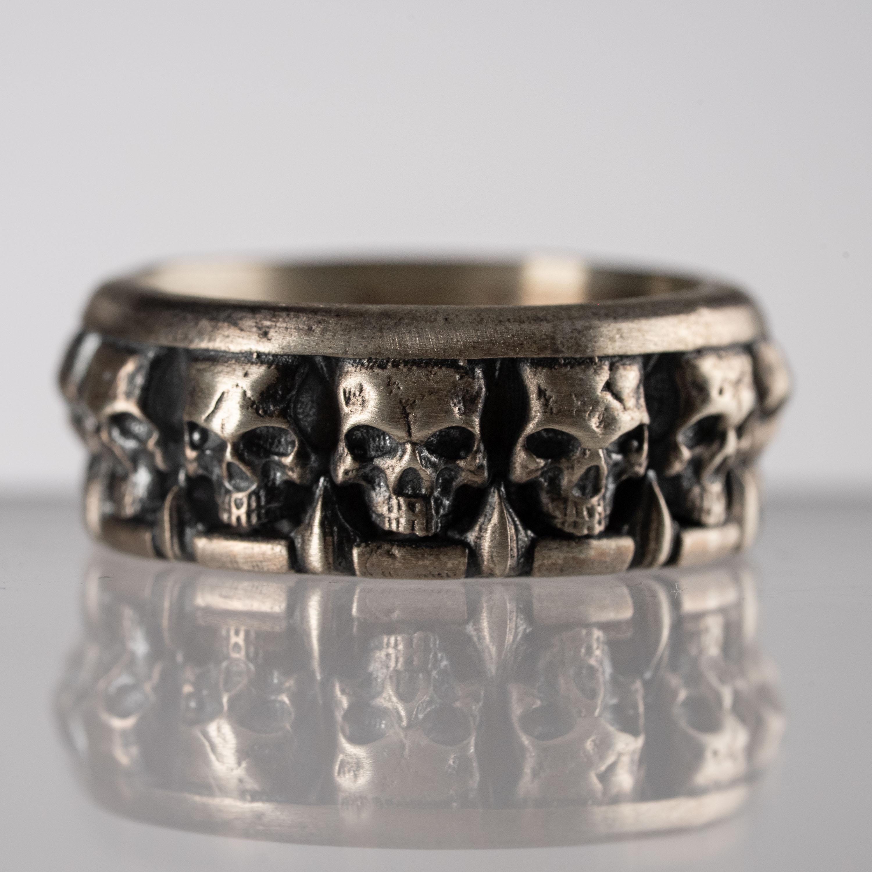 Grim Reaper & Skull 925 Sterling Silver Jewelry Set