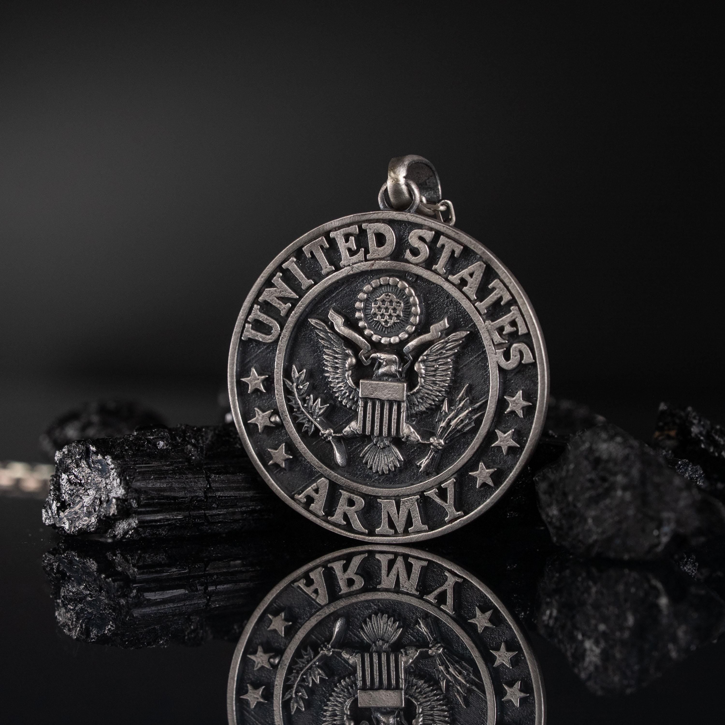 US Army 925 Sterling Silver Handmade Pendant Necklace