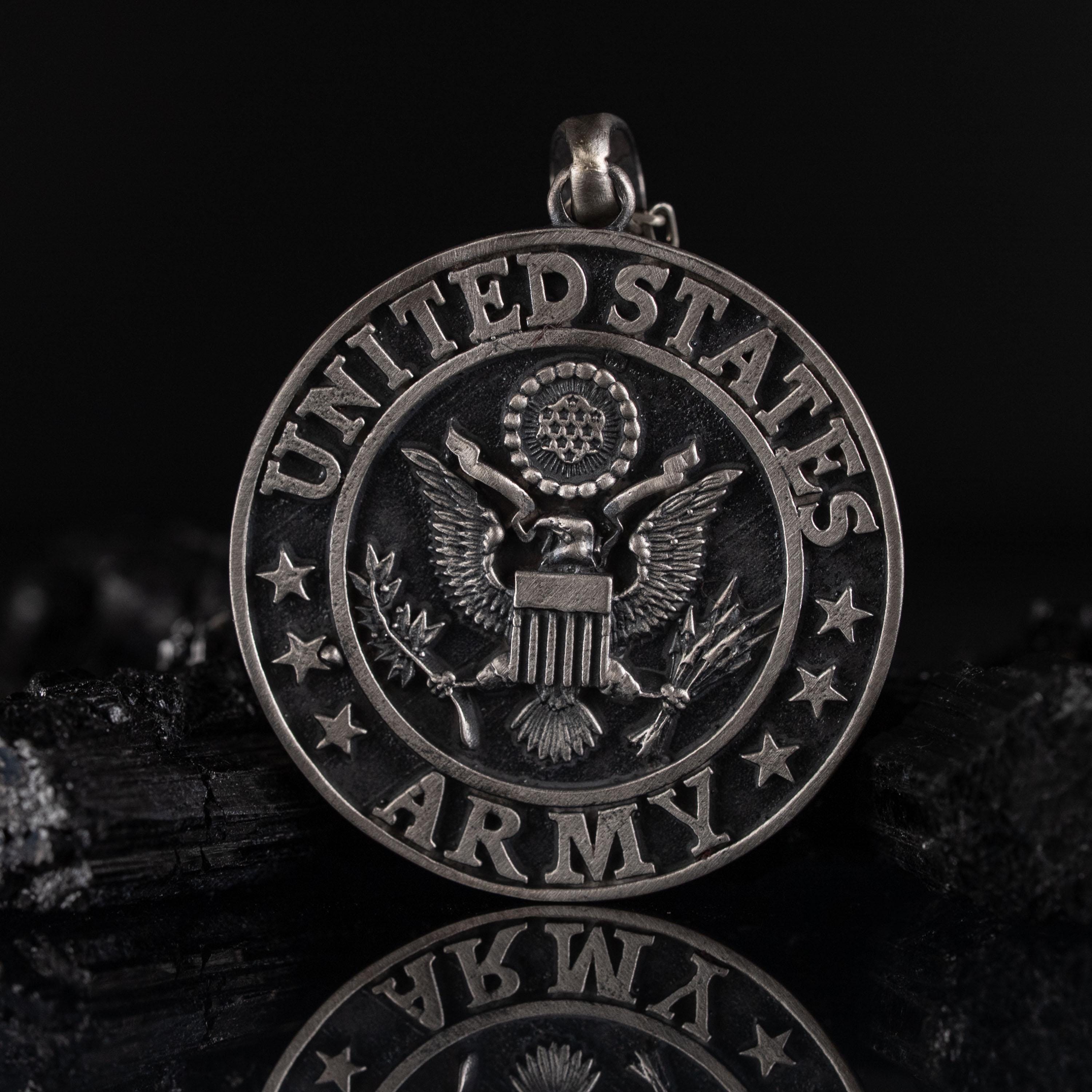 US Army 925 Sterling Silver Handmade Pendant Necklace