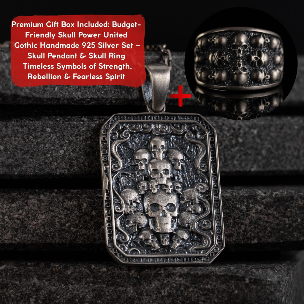 Skull 925 Sterling Silver Jewelry Set