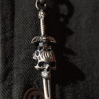 Skull Cross Sword 925 Sterling Silver Pendant Necklace