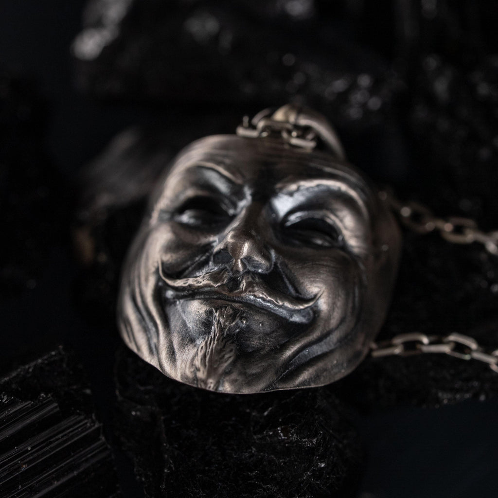 Anonymous Mask Pendant Necklace