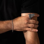 925 Sterling Silver Dragon Head Ring for Men