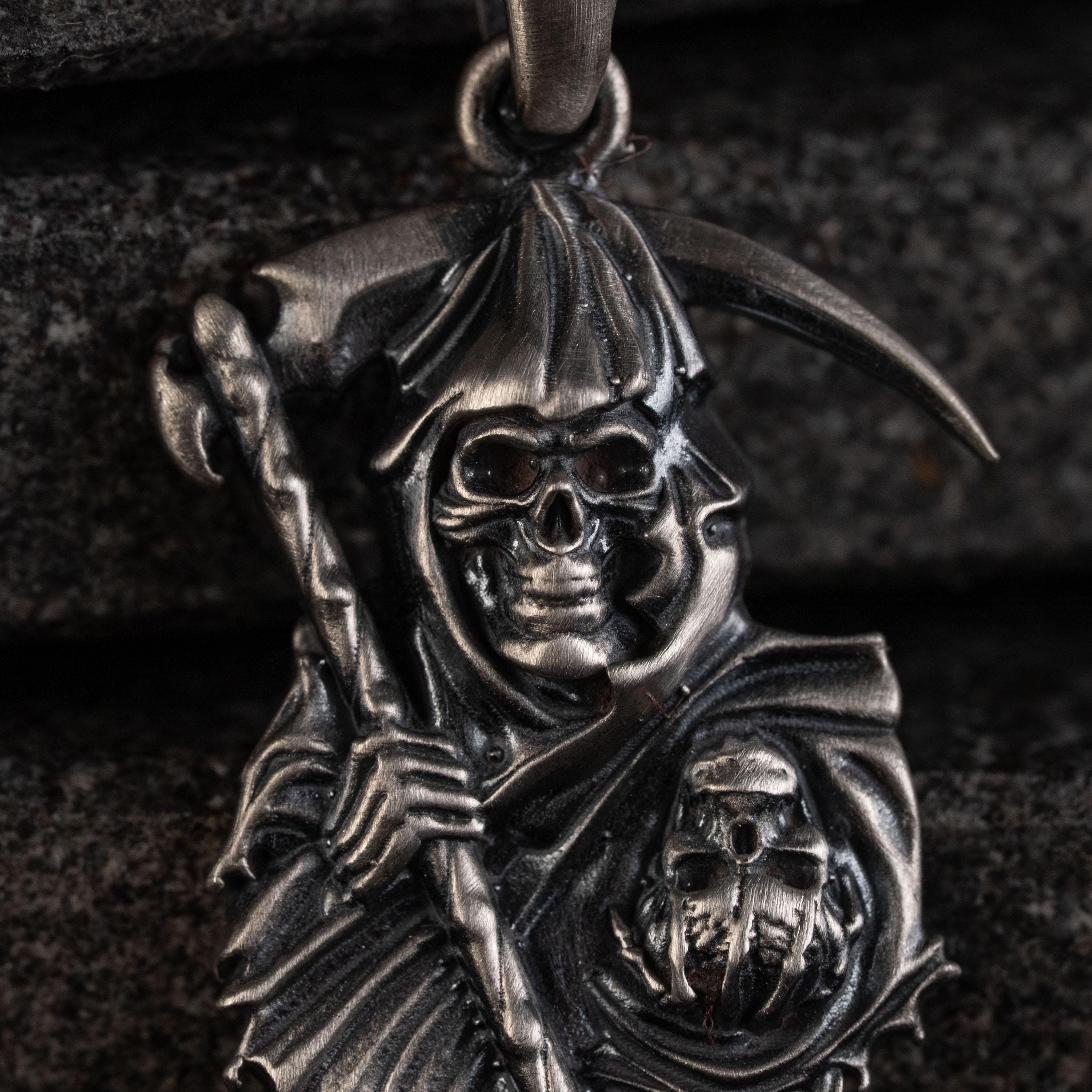 Grim Reaper & Skull 925 Sterling Silver Jewelry Set