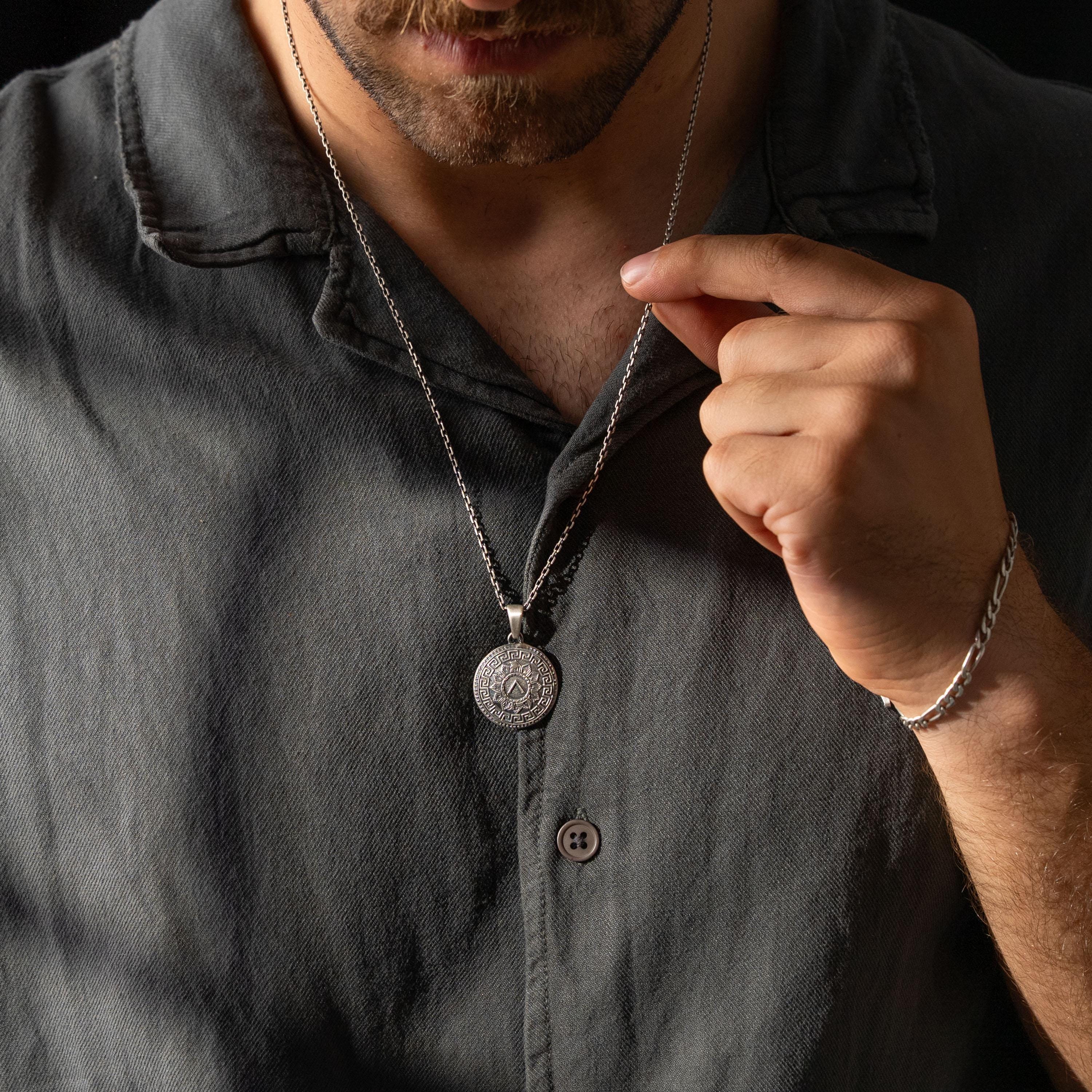 Spartan Shield 925 Sterling Silver Necklace