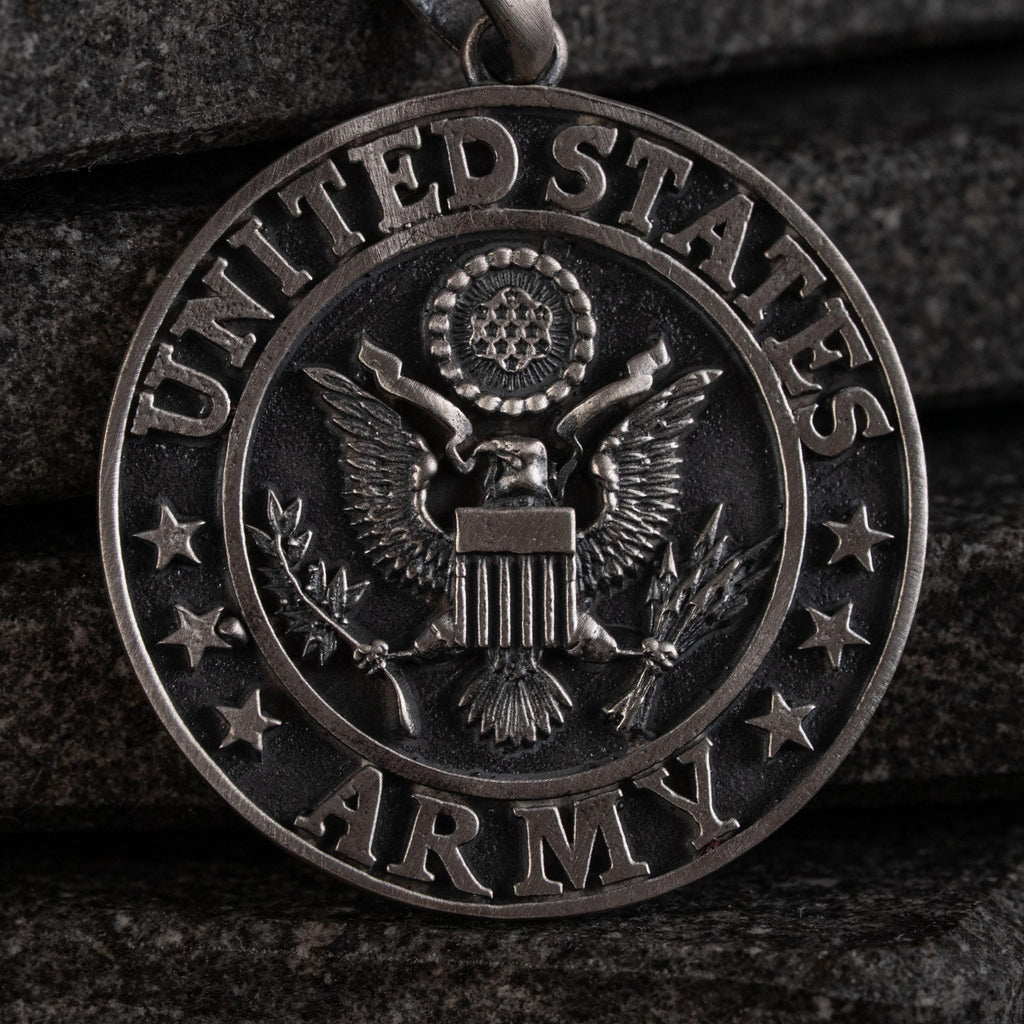 US Army 925 Sterling Silver Handmade Pendant Necklace