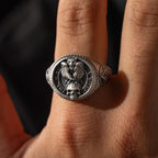 925 Sterling Silver Owl Skull Ring