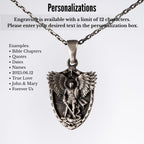 Personalized St. Michael Archangel Shield 925 Sterling Silver Necklace