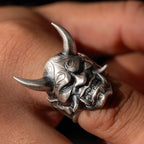 925 Sterling Silver Oni Mask Ring