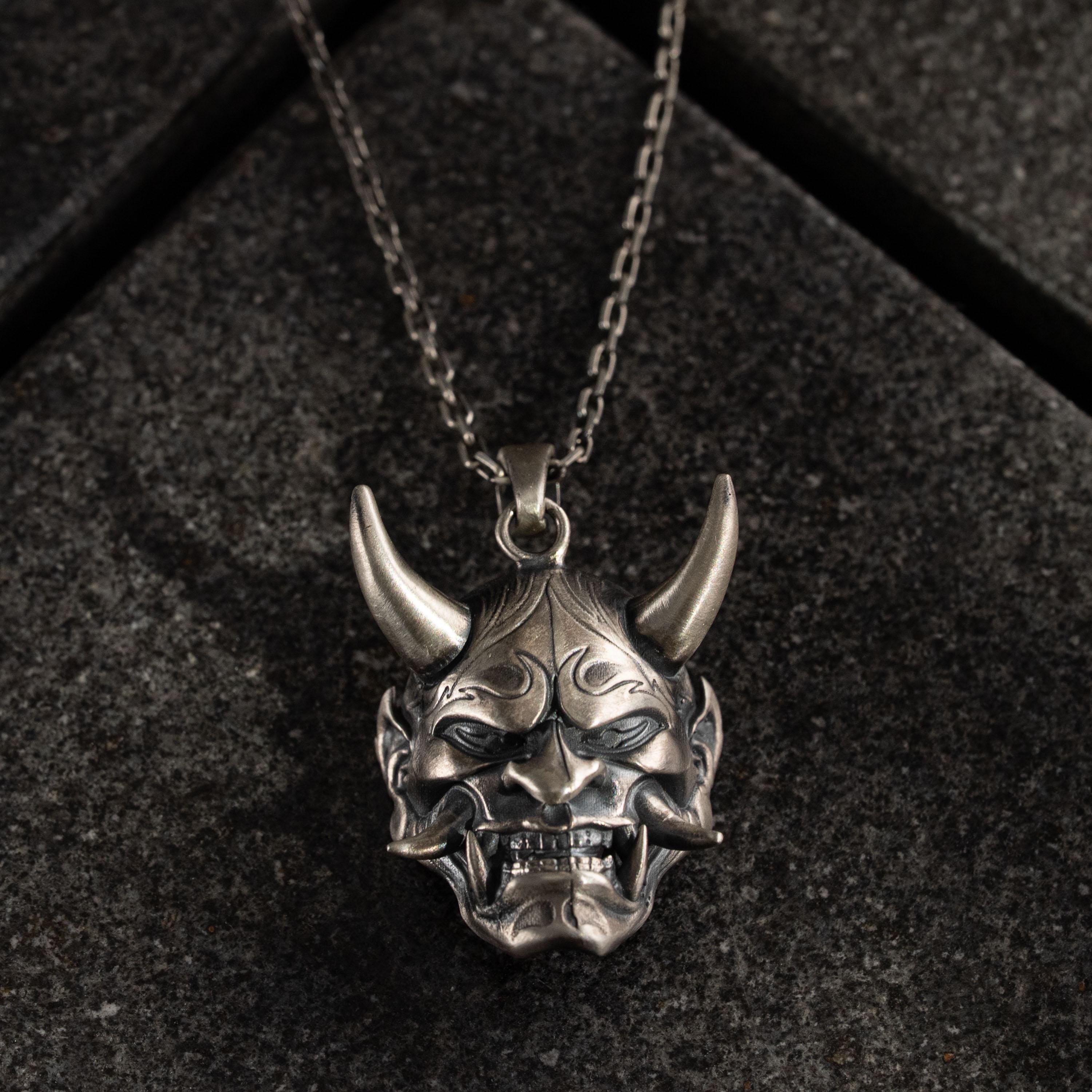 Hannya Mask 925 Sterling Silver Necklace