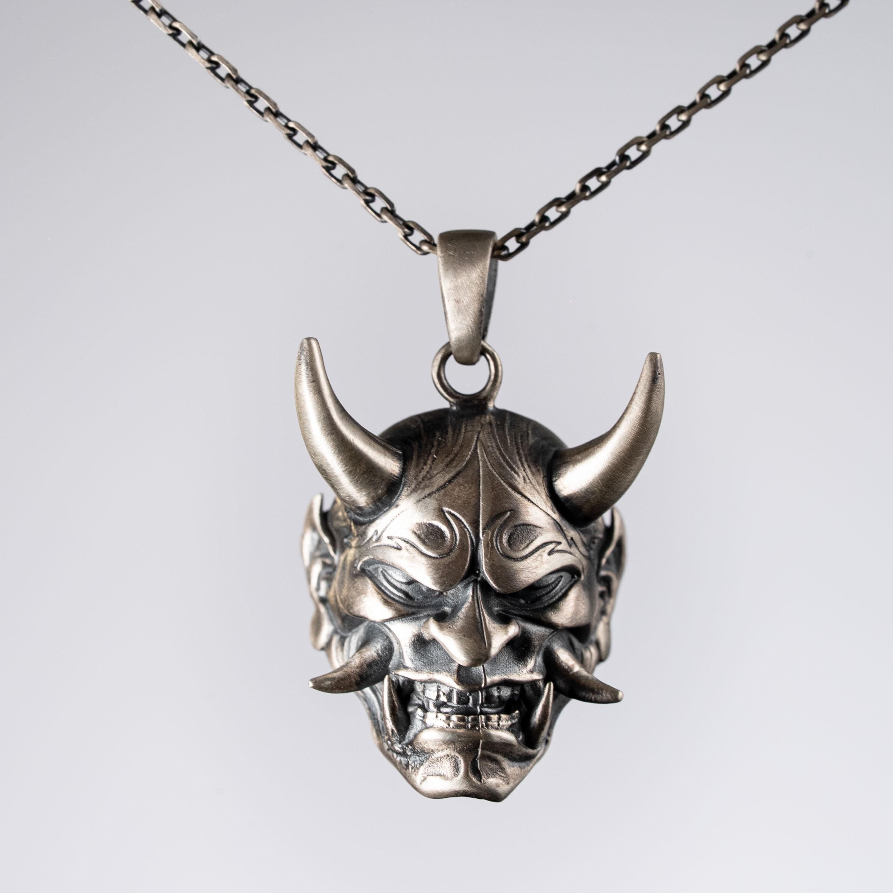 Hannya Mask 925 Sterling Silver Necklace