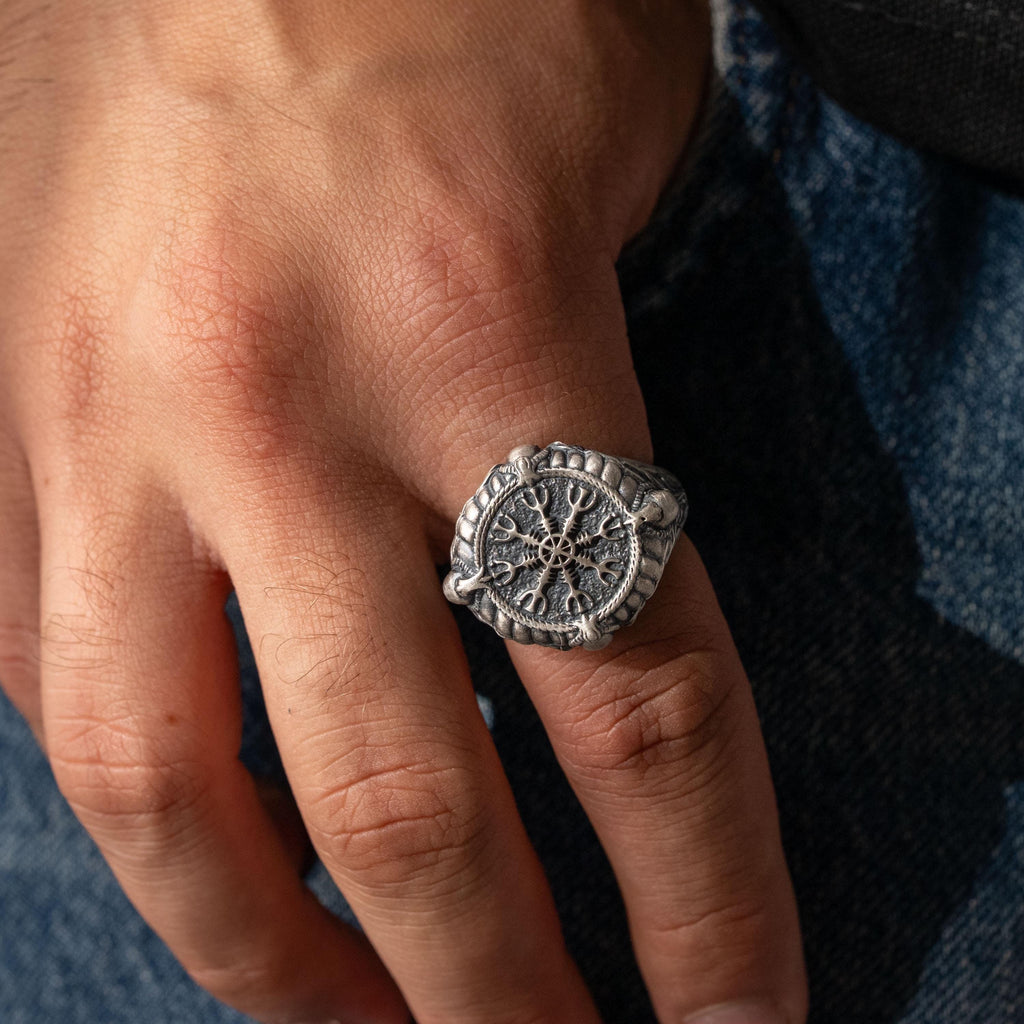 Helm of Awe Viking Sterling Silver Ring