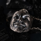 925 Sterling Silver Anonymous Mask Pendant Necklace
