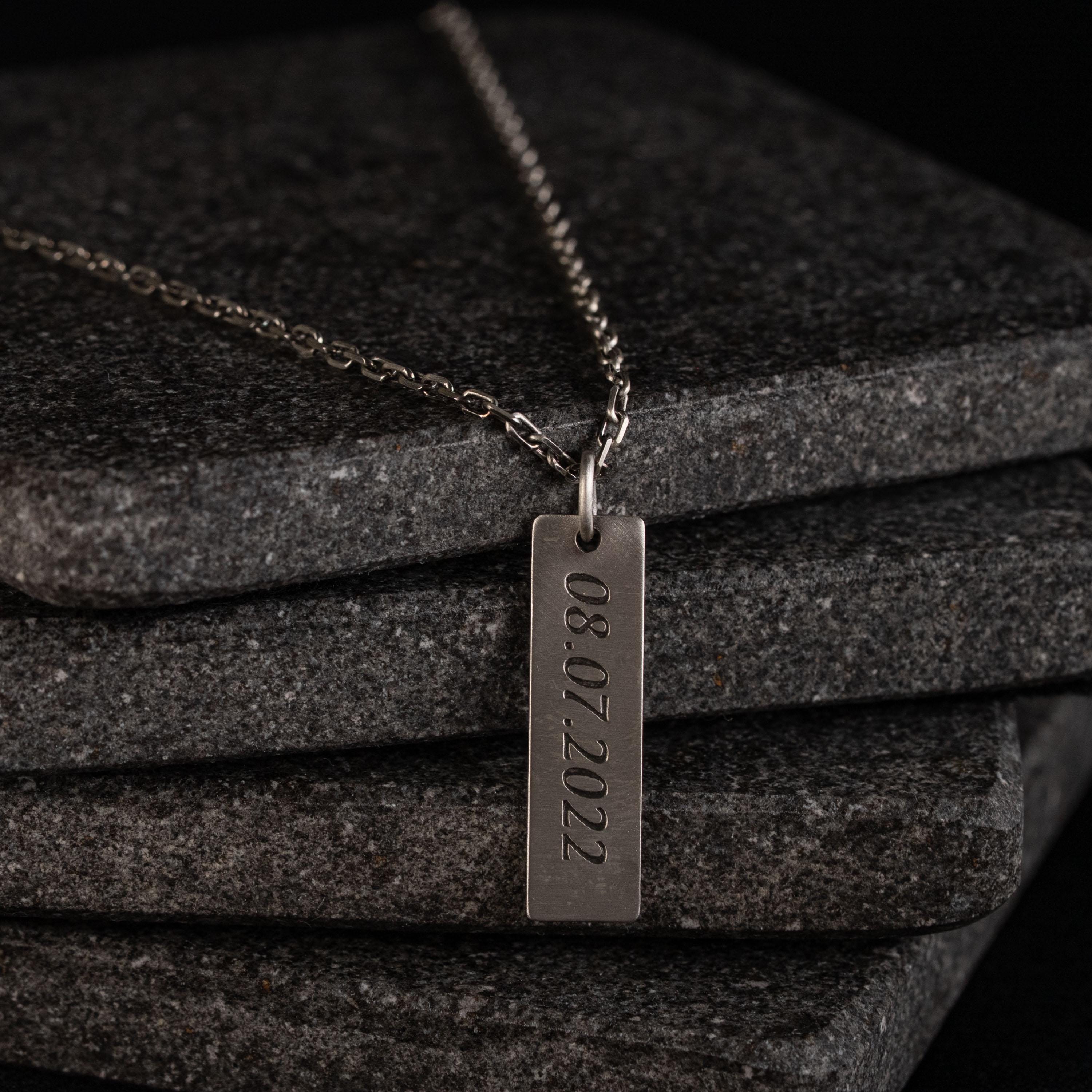 Personalized 925 Sterling Silver Bar Necklace