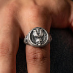 925 Sterling Silver Owl Skull Ring