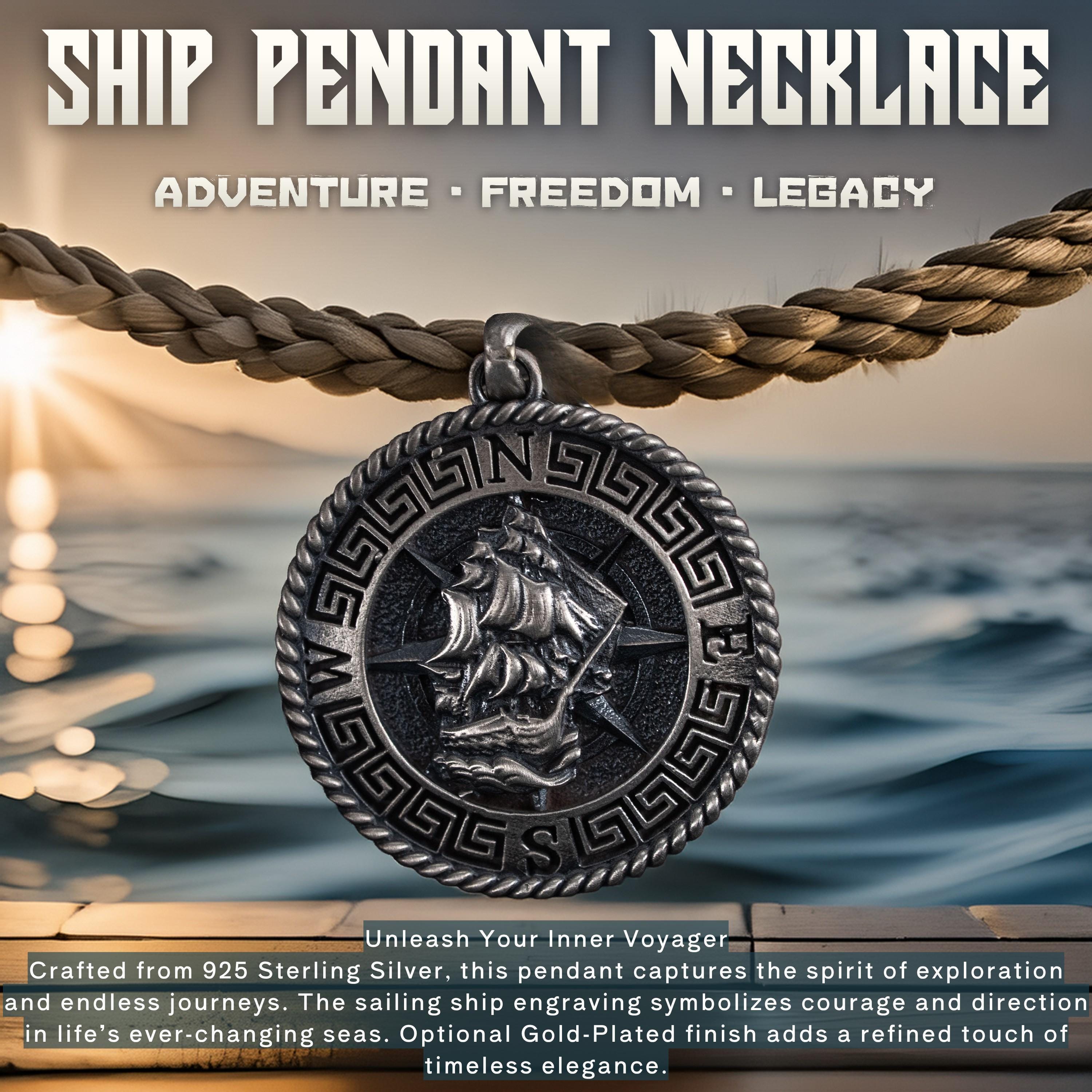 Ship 925 Sterling Silver Pendant