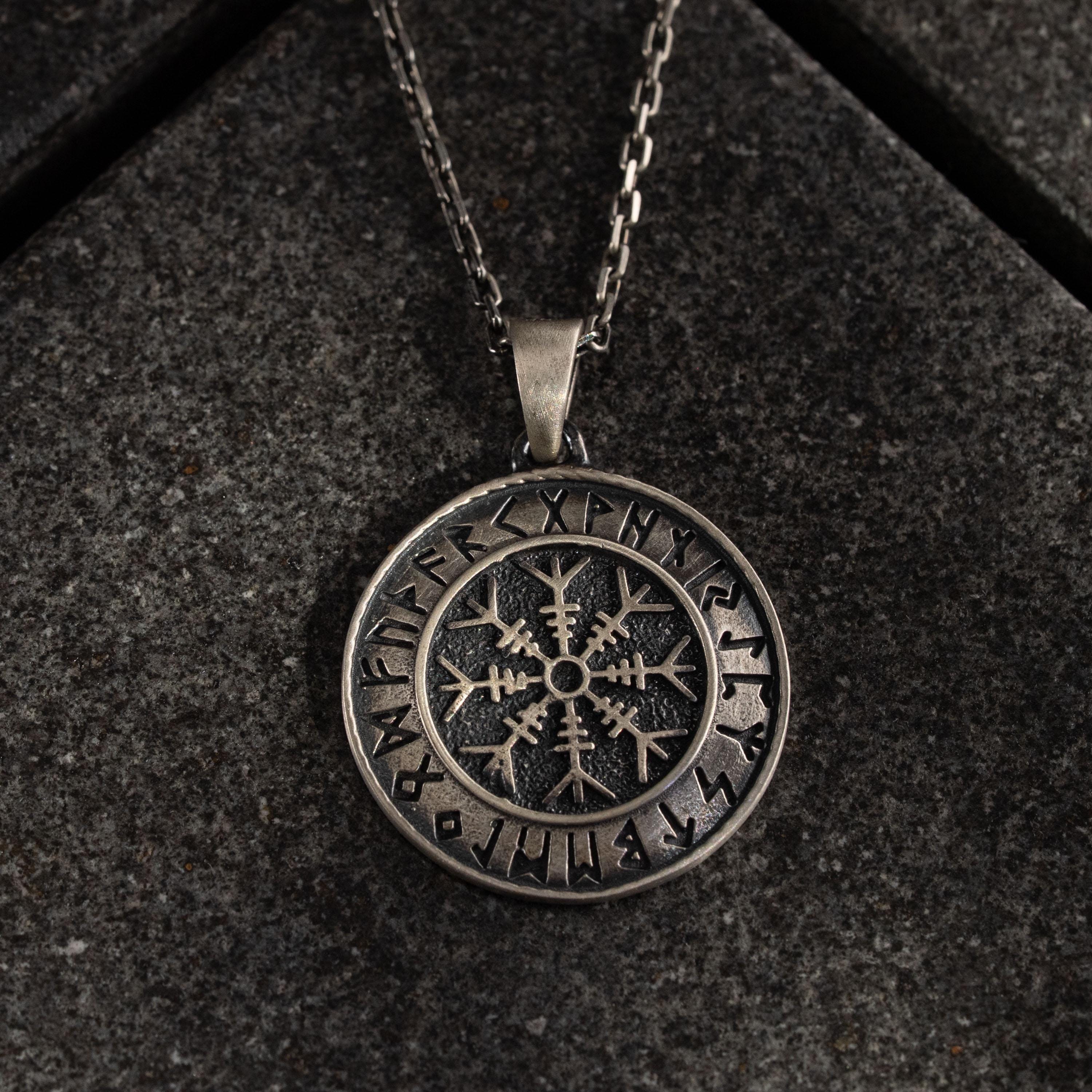 Viking Vegvisir 925 Sterling Silver Necklace