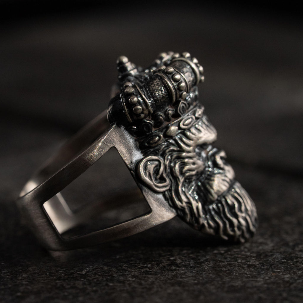 925 Sterling Silver Gorilla King Ring & Angry Gorilla Necklace Set