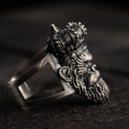 925 Sterling Silver Gorilla King Ring & Angry Gorilla Necklace Set