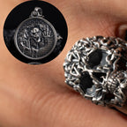 Unisex 925 Sterling Silver Skull Jewelry Set