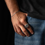 925 Sterling Silver Owl Skull Ring