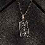 Three Wise Skulls 925 Sterling Silver Handmade Necklace