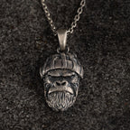 Angry Gorilla 925 Sterling Silver Pendant Necklace