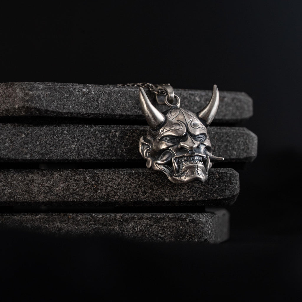 Hannya Mask 925 Sterling Silver Necklace