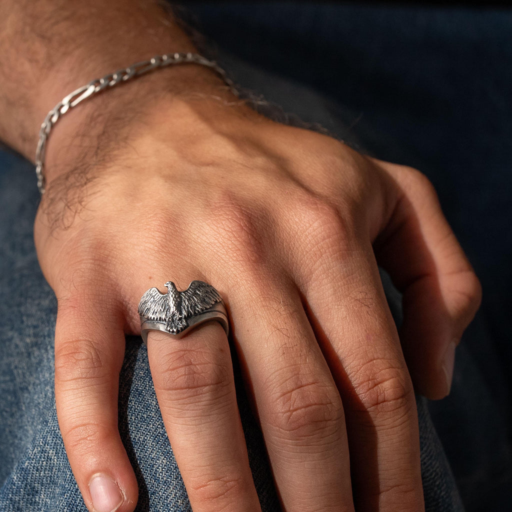 Winged Eagle 925 Sterling Silver Ring for Men