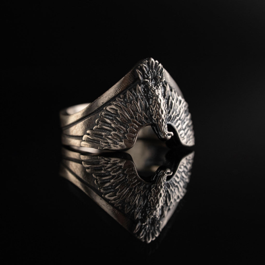Winged Eagle 925 Sterling Silver Ring for Men
