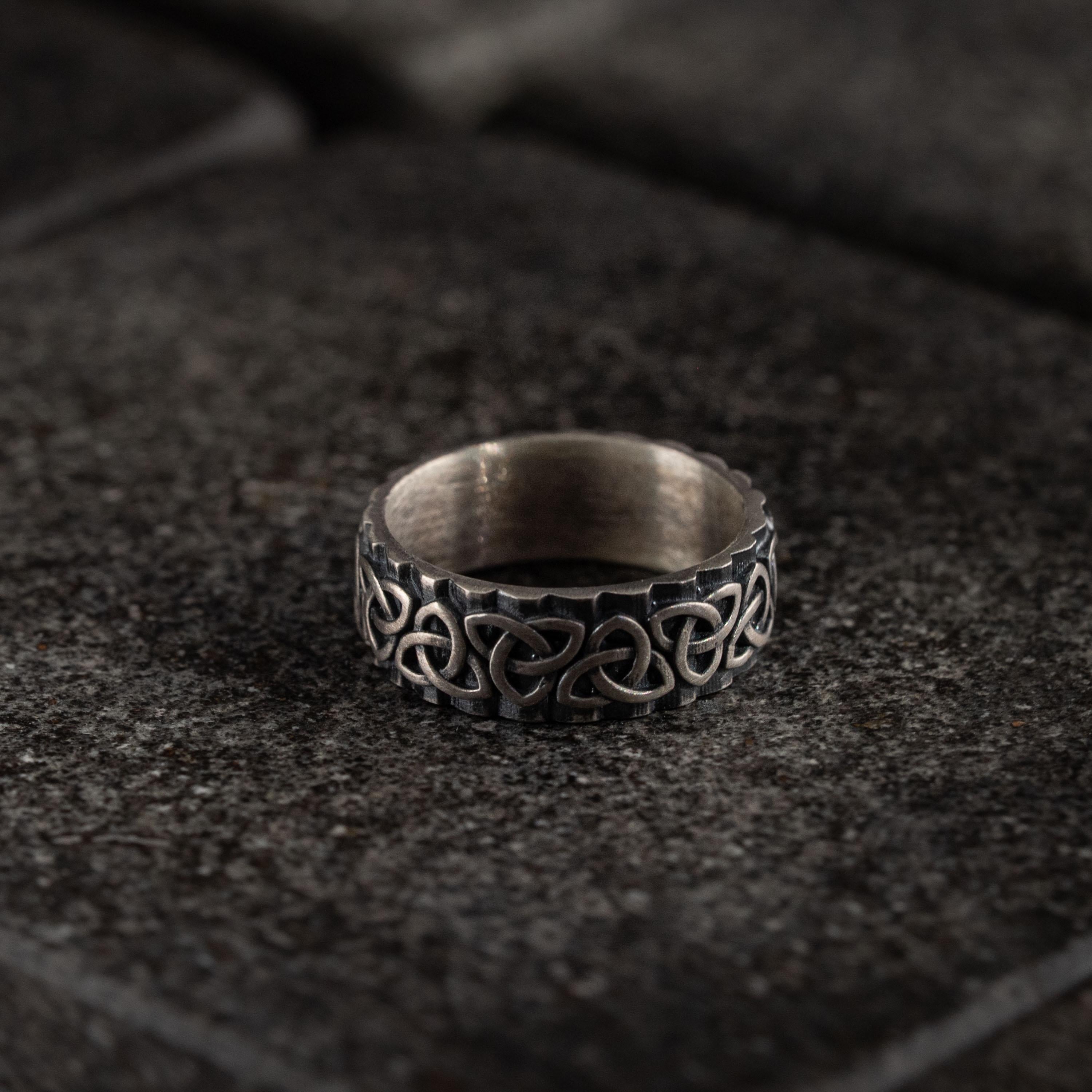 Personalized Viking Celtic Knot 925 Sterling Silver Ring