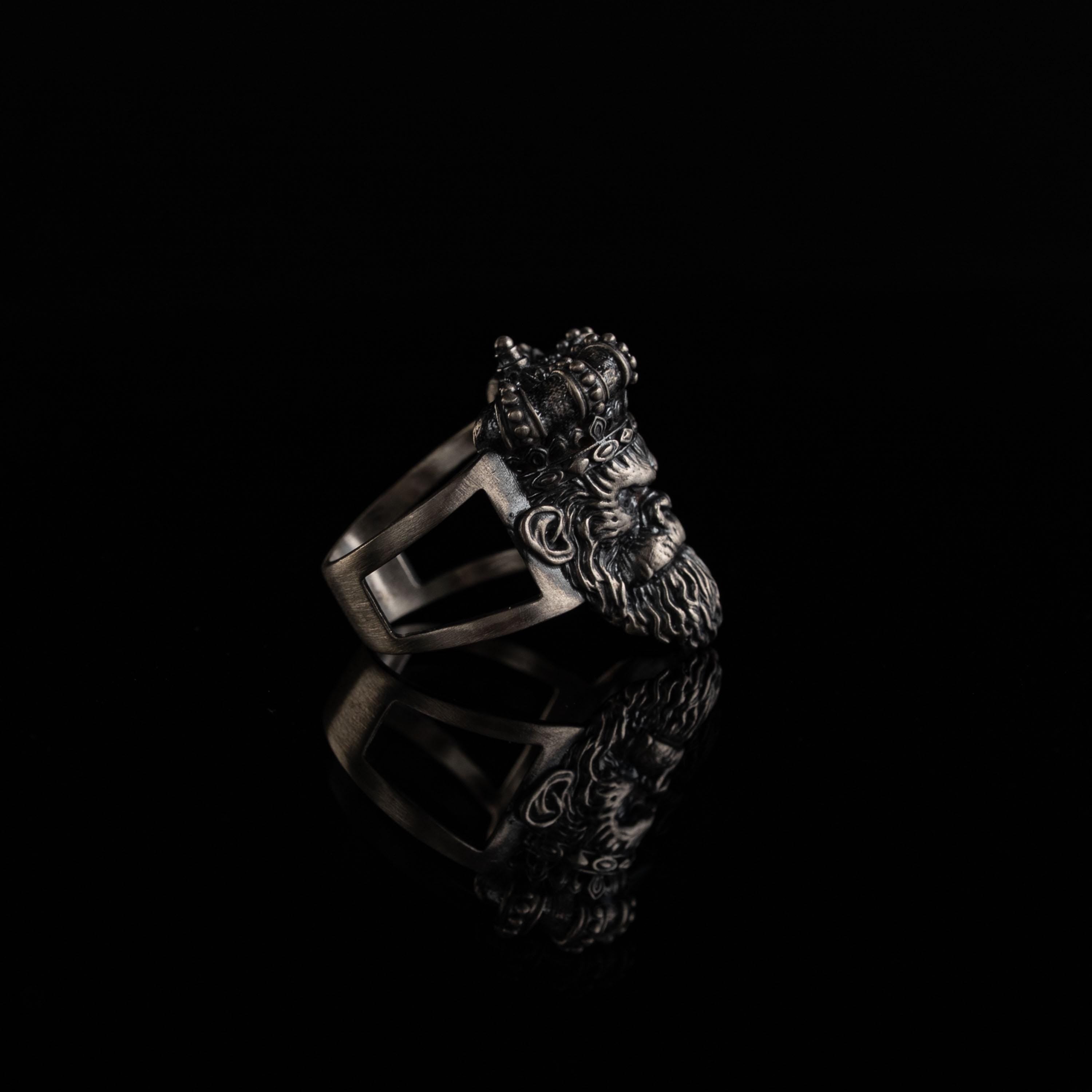 Gorilla Head 925 Sterling Silver Biker Ring