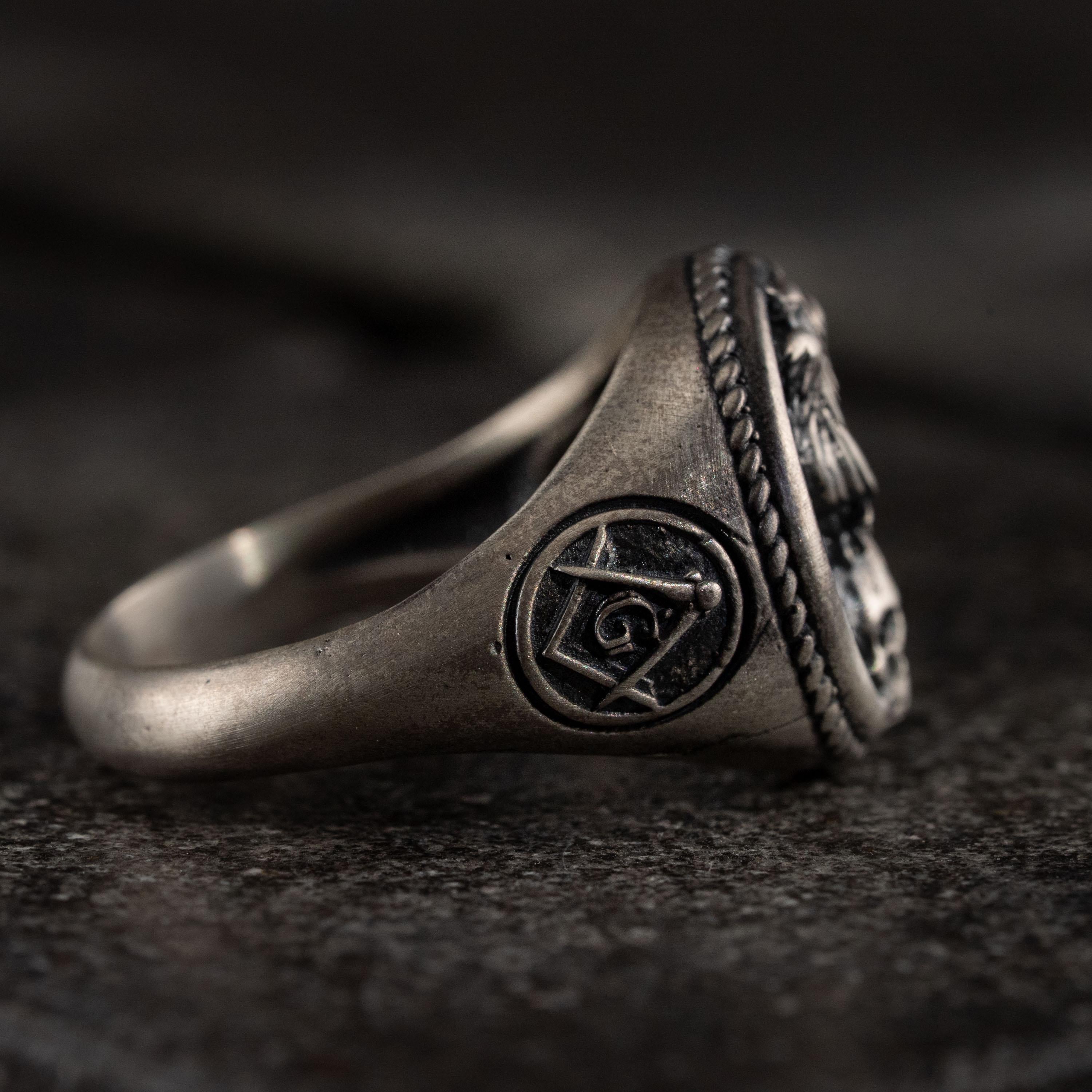 925 Sterling Silver Owl Skull Ring