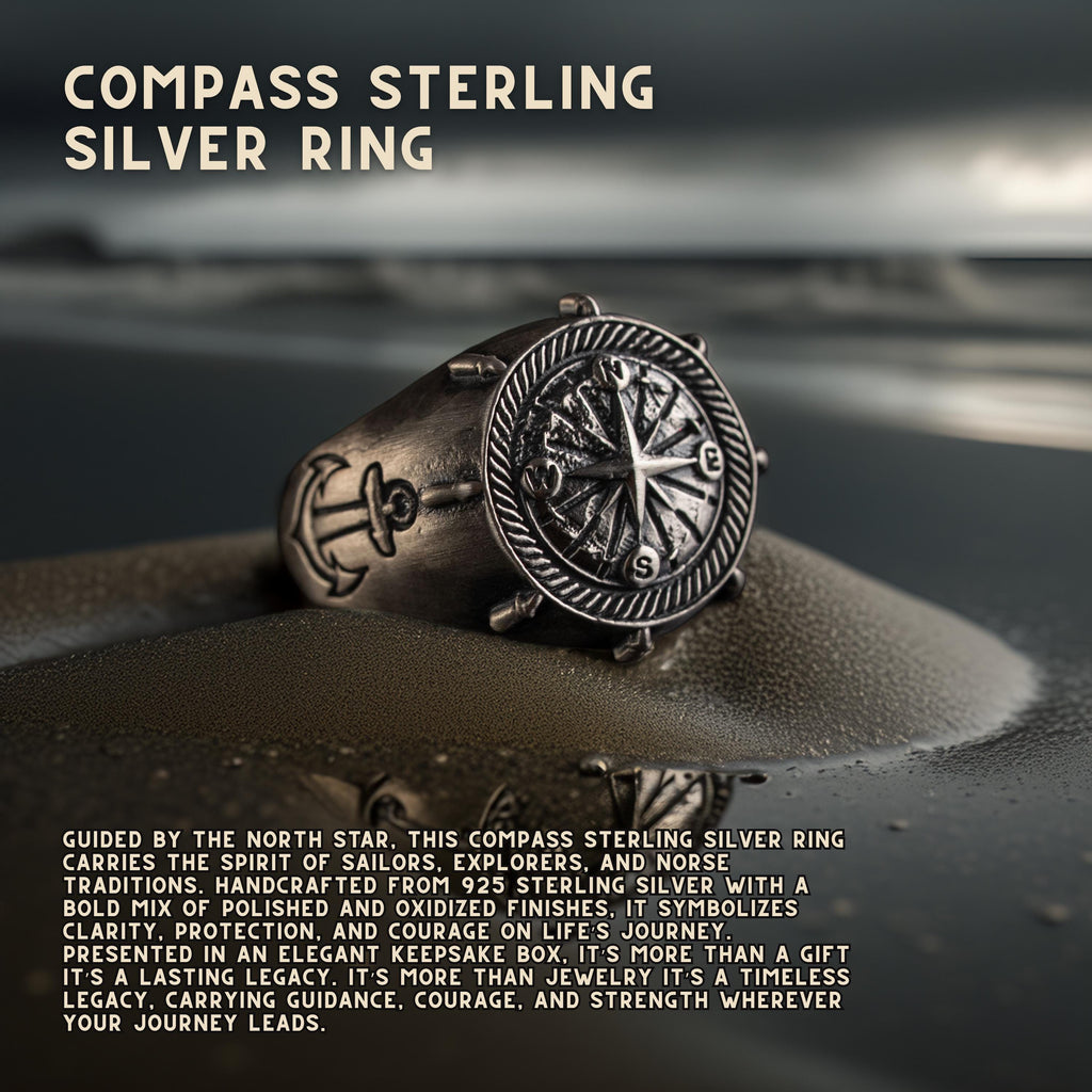 Compass Sterling Silver Ring