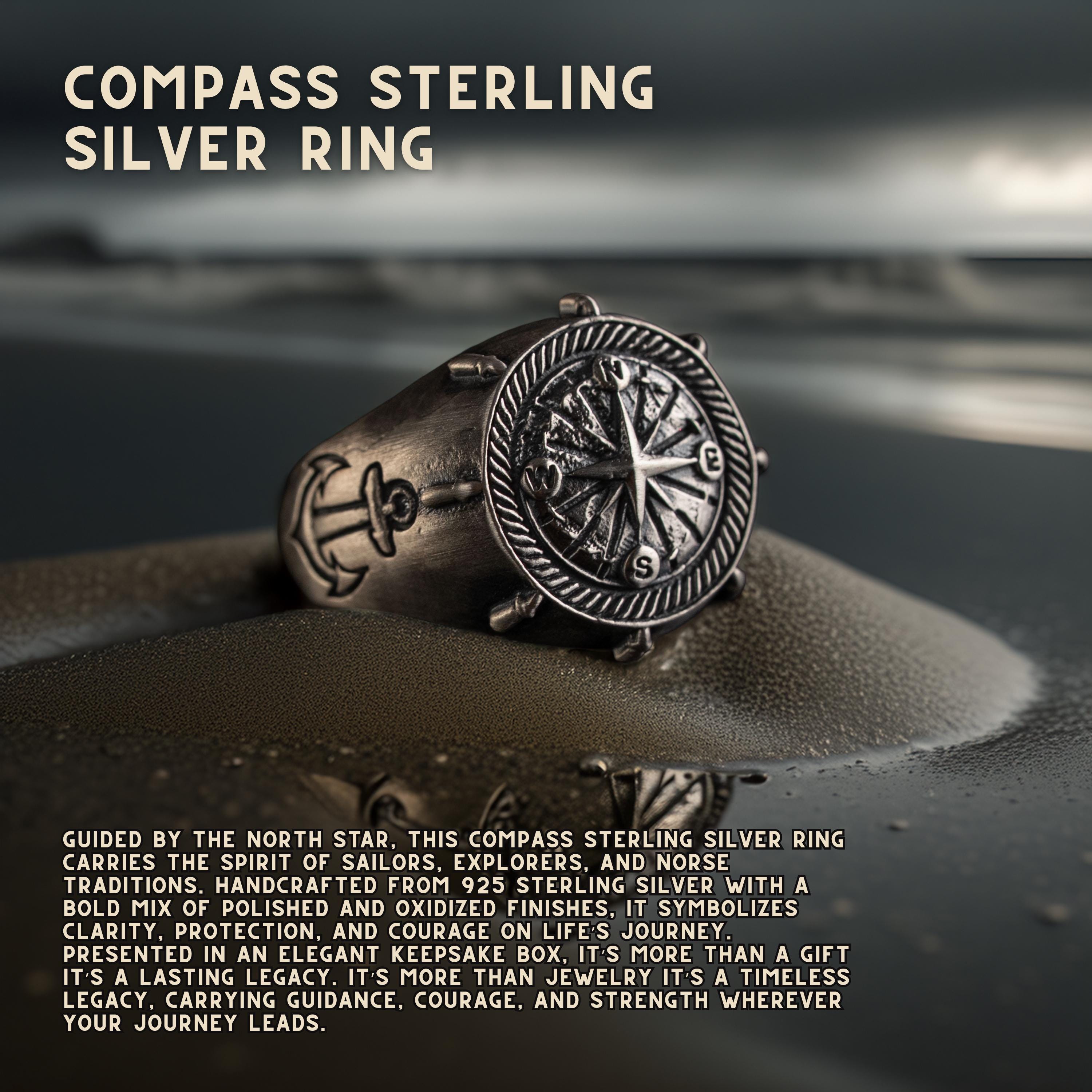 Compass Sterling Silver Ring