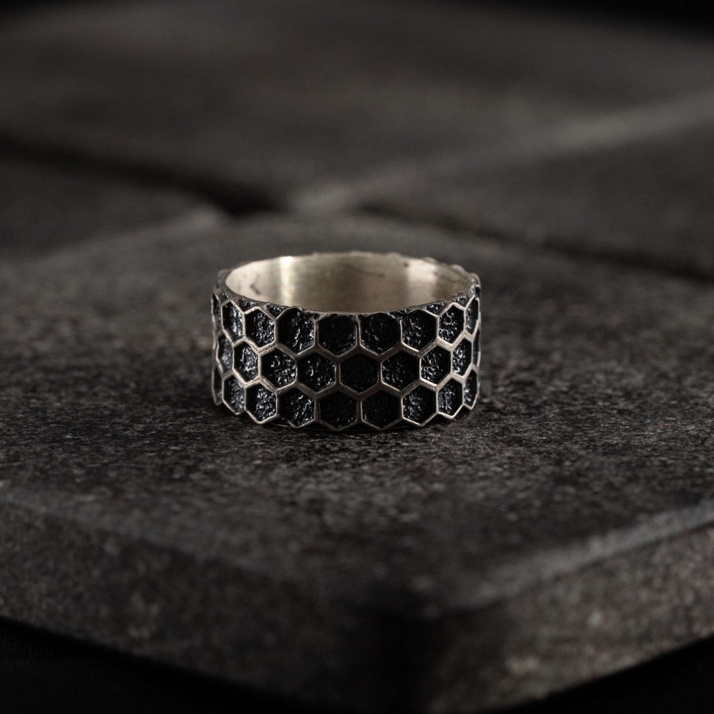 Honeycomb 925 Sterling Silver Ring