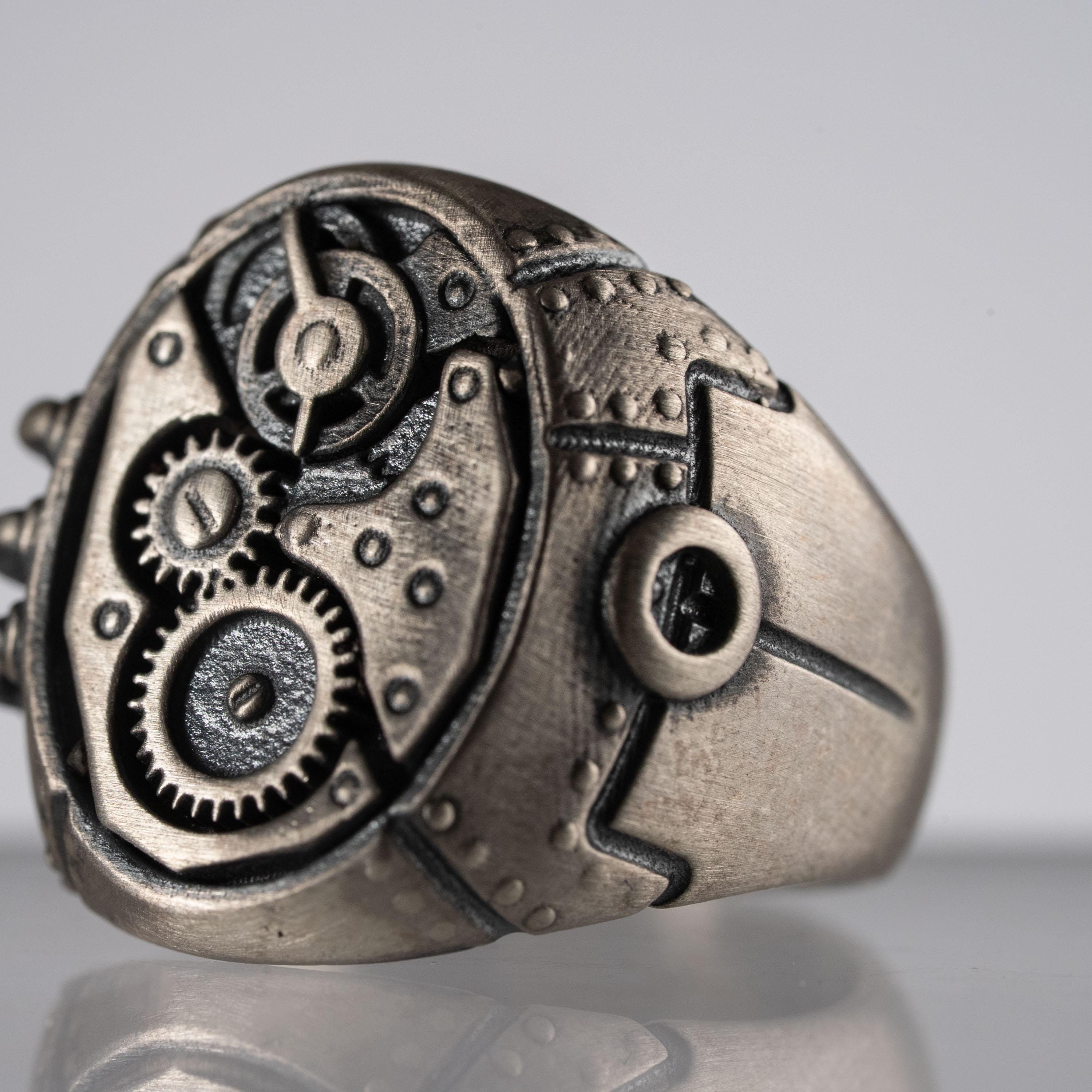 Steampunk Handmade 925 Sterling Silver Ring