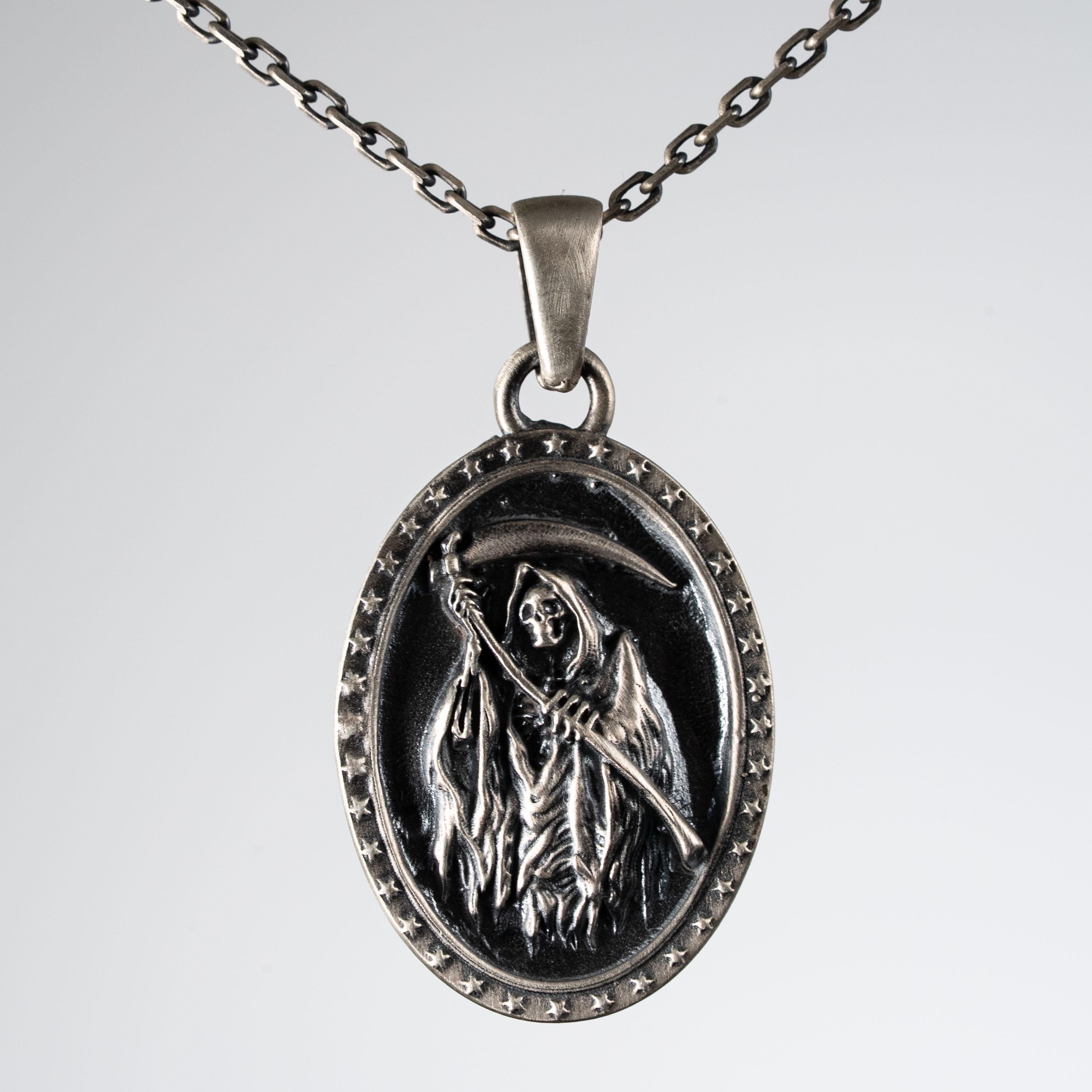 Grim Reaper 925 Sterling Silver Pendant