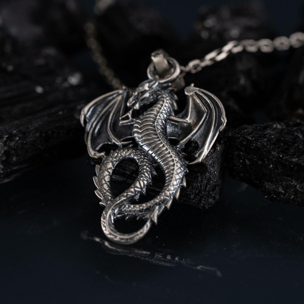 Dragon 925 Sterling Silver Pendant Necklace
